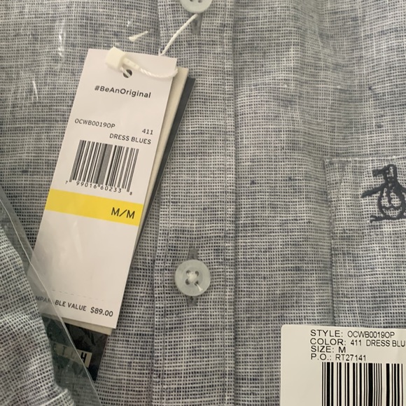 NEW PENGUIN LINEN BLEND SHIRT Size:M - Picture 8 of 10